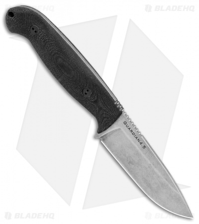 Bradford Knives Guardian4.5 Fixed Blade 3D Black Micarta (4" Sabre SW)