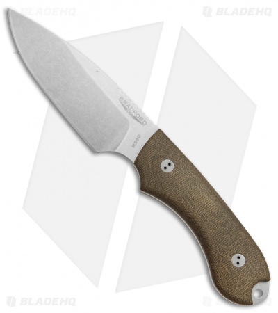 Bradford Knives Guardian4 Knife 3D OD Green Micarta (Sabre/M390/Stonewash)