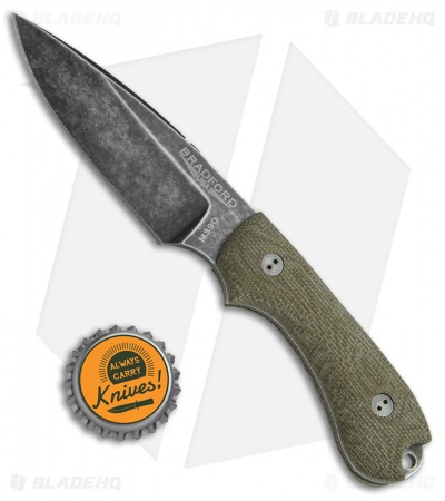 Bradford Knives Guardian3 Fixed Blade 3D Green Micarta (False Edge/M390/Nimbus)