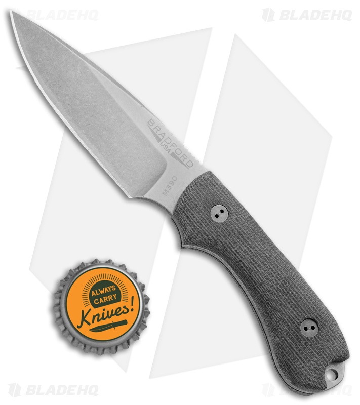 Bradford Knives Guardian3 Knife 3D Black Micarta (3.5" False Edge/SW)