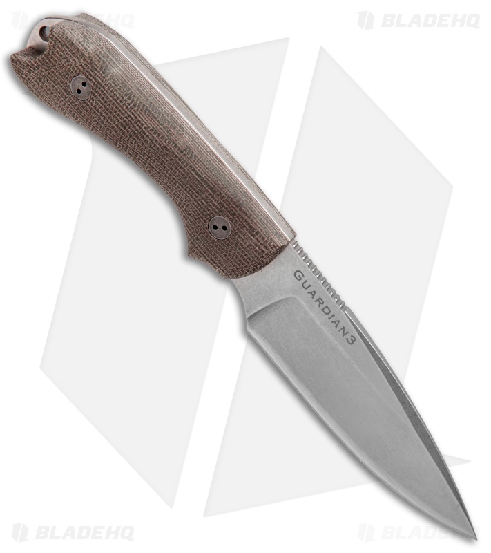 Bradford Knives Guardian3 Fixed Blade 3D Nat. Micarta (3.5" False Edge