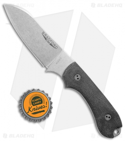 Bradford Knives Guardian3 Fixed Blade 3D Black Micarta (Sheepsfoot/M390/SW)