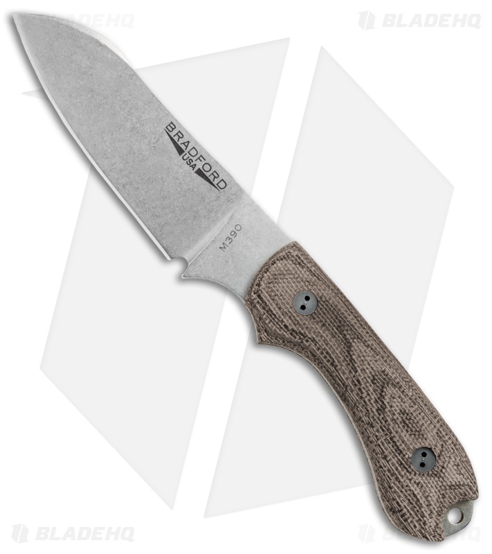 Bradford Knives Guardian3 Fixed Blade 3D Natural Micarta (Sheepsfoot/M390/SW) Blade HQ