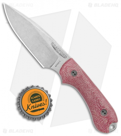 Bradford Knives Guardian3 Fixed Blade 3D Maroon TeroTuf (Nitro-V/False Edge/SW)