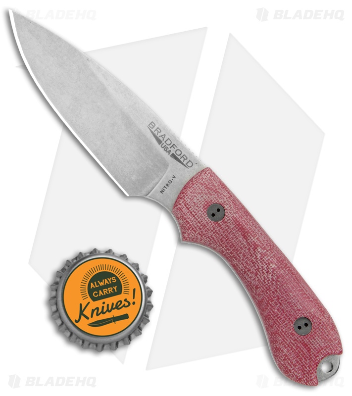 Bradford Knives Guardian3 Fixed Blade 3D Maroon TeroTuf (Nitro-V