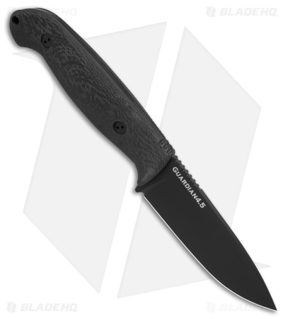 Bradford Knives Guardian4.5 Fixed Blade Knife 3D CF (4" Black)  