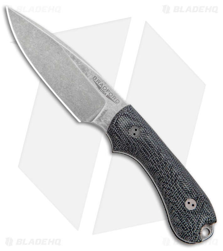 Bradford Knives Guardian3 Knife 3D Black Micarta (3.5" False Edge/AEB-L/SW)