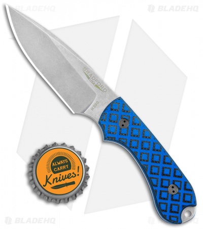 Bradford Knives Guardian3 Fixed Blade Black/Blue G-10 (3.5" False Edge M390 SW)