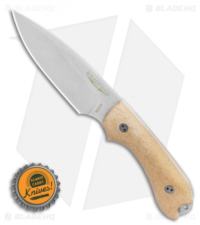 Bradford Knives Guardian3 Fixed Blade 3D Nat. Micarta (3.5" False Edge/M390/SW)