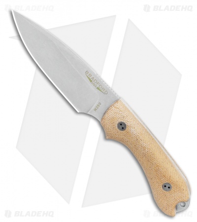 Bradford Knives Guardian3 Fixed Blade 3D Nat. Micarta (3.5" False Edge/M390/SW)