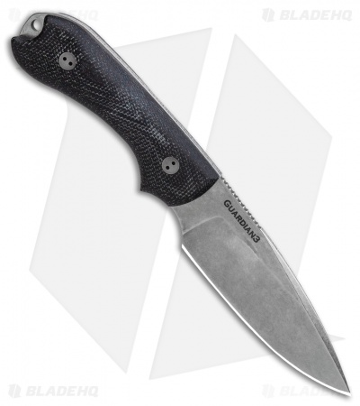 Bradford Knives Guardian3 Knife 3D Black Micarta (3.5" False Edge/3V/SW)