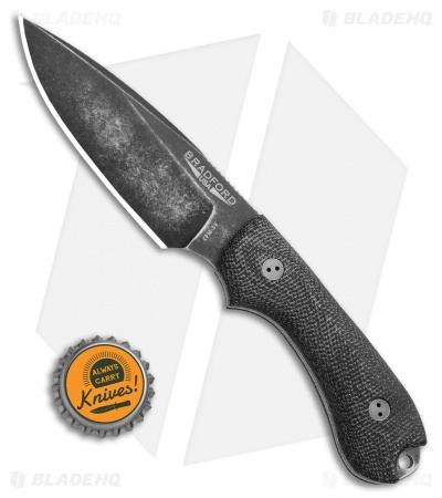 Bradford Knives Guardian3 Fixed Blade Knife Black Micarta (False Edge/3V/Nimbus)