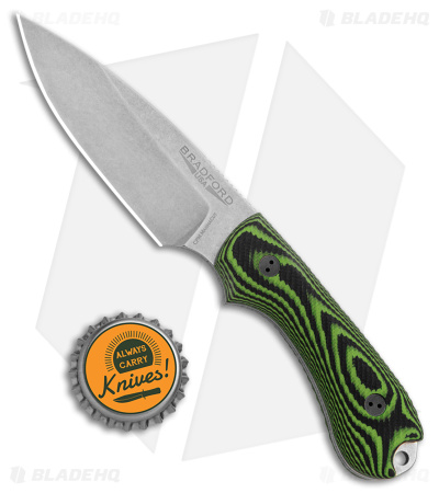 Bradford Knives Guardian3 Knife Toxic Green Black G-10 (3.5" SW MagnaCut)