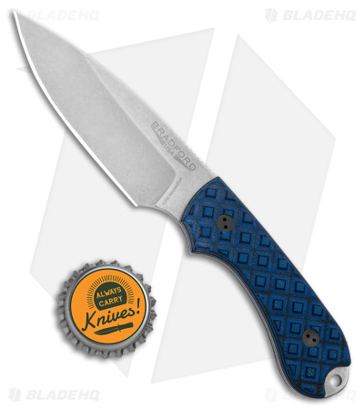 Bradford Knives Guardian3 Fixed Blade Knife Blue/Black G-10 (3.5" SW MagnaCut)