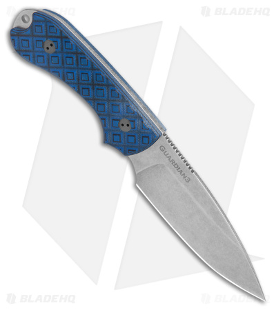 Bradford Knives Guardian3 Fixed Blade Knife Blue/Black G-10 (3.5" SW MagnaCut)