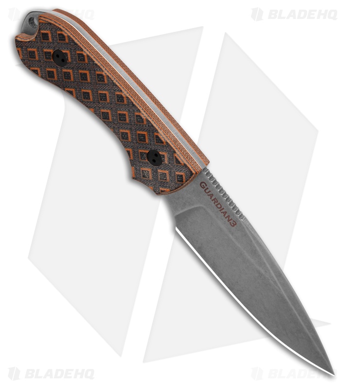 Bradford Knives Guardian3 Knife Tiger Stripe G-10 (3.5" False Edge/N690/SW)