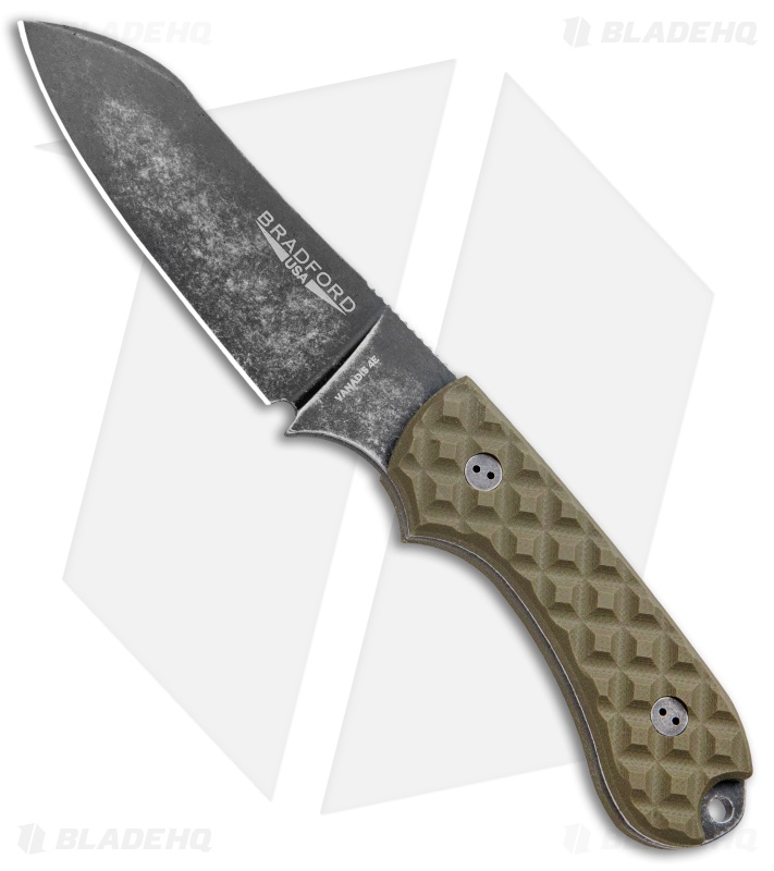 Bradford Knives Guardian3 Fixed Blade OD Green + V4E Blade HQ