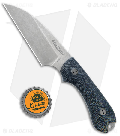 Bradford Knives Guardian3 Wharncliffe Knife 3D Black Micarta (3.625" Stonewash)