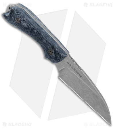 Bradford Knives Guardian3 Wharncliffe Knife 3D Black Micarta (3.625" Stonewash)