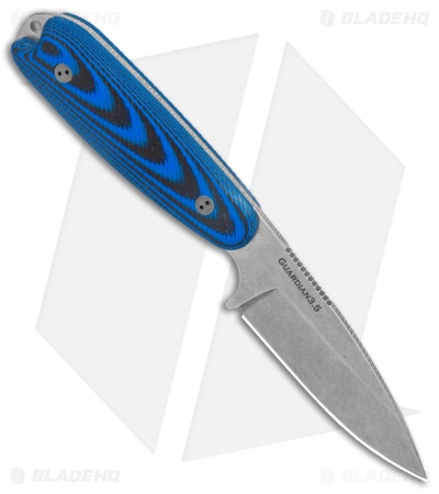 Bradford Knives Guardian3.5 Fixed Blade 3D Black/Blue (3.75" Stonewash M4)