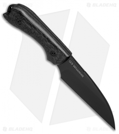 Bradford Knives Guardian3 Wharncliffe Knife 3D Carbon Fiber (3.625" Black DLC)