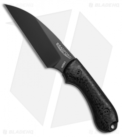 Bradford Knives Guardian3 Wharncliffe Knife 3D Carbon Fiber (3.625" Black DLC)