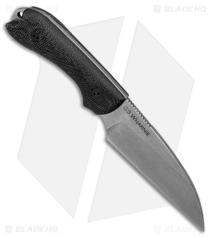 Bradford Knives Guardian3 Wharncliffe Knife 3D Black Micarta (3.625" Stonewash)