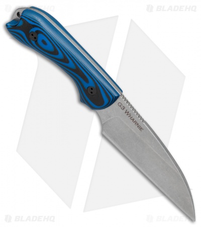 Bradford Knives Guardian3 Wharncliffe Knife 3D Black/Blue G-10 (3.625" SW)