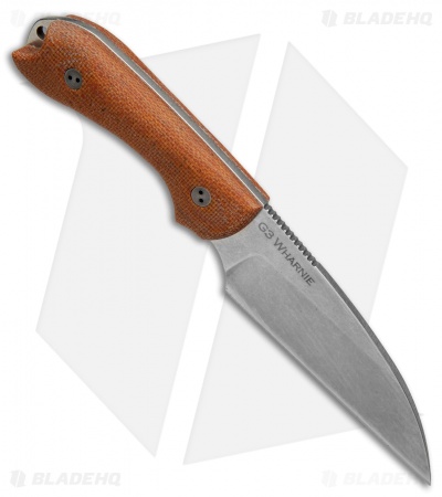 Bradford Knives Guardian3 Wharncliffe Knife 3D Natural Micarta (3.625" SW)