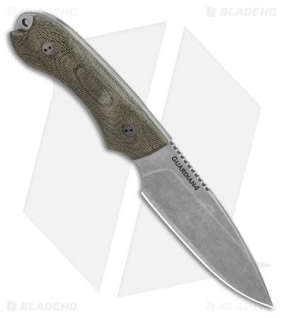 Bradford Knives Guardian4 Knife 3D OD Green Micarta (Sabre/3V/Stonewash)