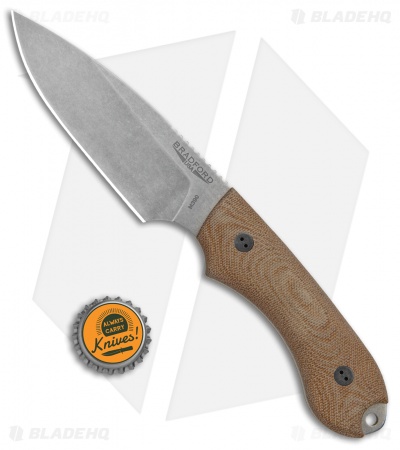 Bradford Knives Guardian4 Knife 3D OD Natural Micarta (Sabre/M390/Stonewash)