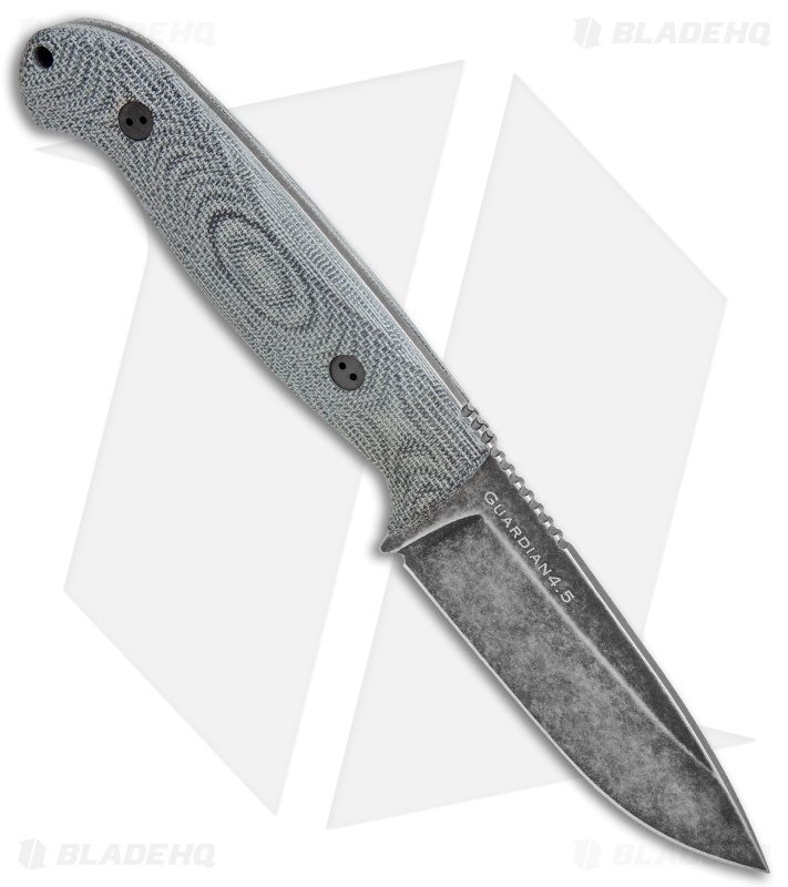Bradford Knives Guardian 4.5 Fixed Blade 3D Black Micarta (4" Sabre Nimbus )