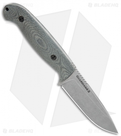 Bradford Knives Guardian 4.5 Fixed Blade 3D Black Micarta (4" Sabre SW )