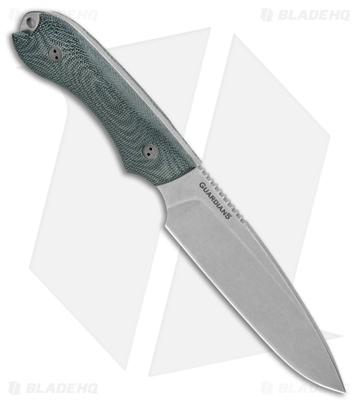 Bradford Knives Guardian5 Fixed Blade Knife 3D Black Micarta (5.5" Stonewash 3V)