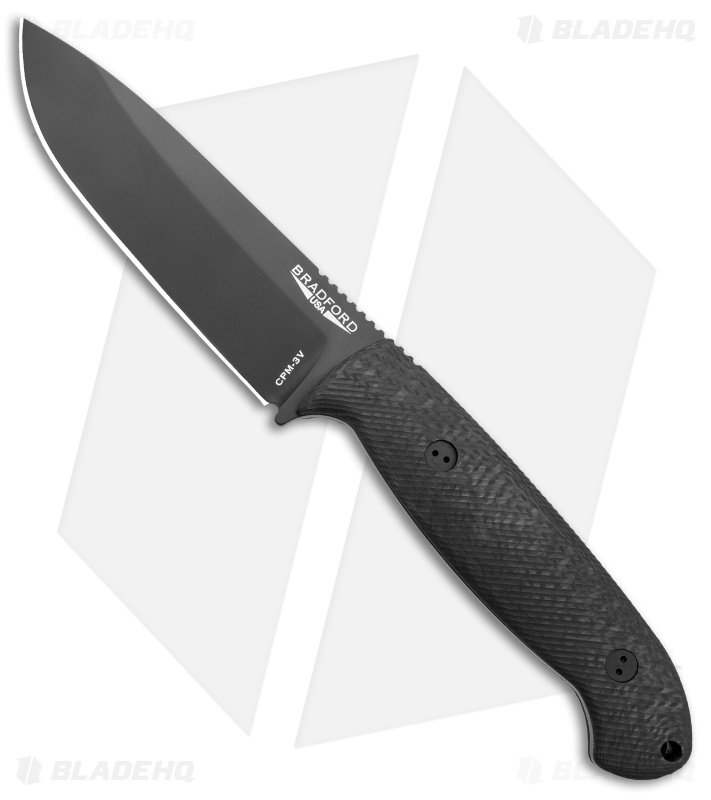 Bradford Knives Guardian5.5 Fixed Blade Knife 3D Carbon Fiber (5" Black)