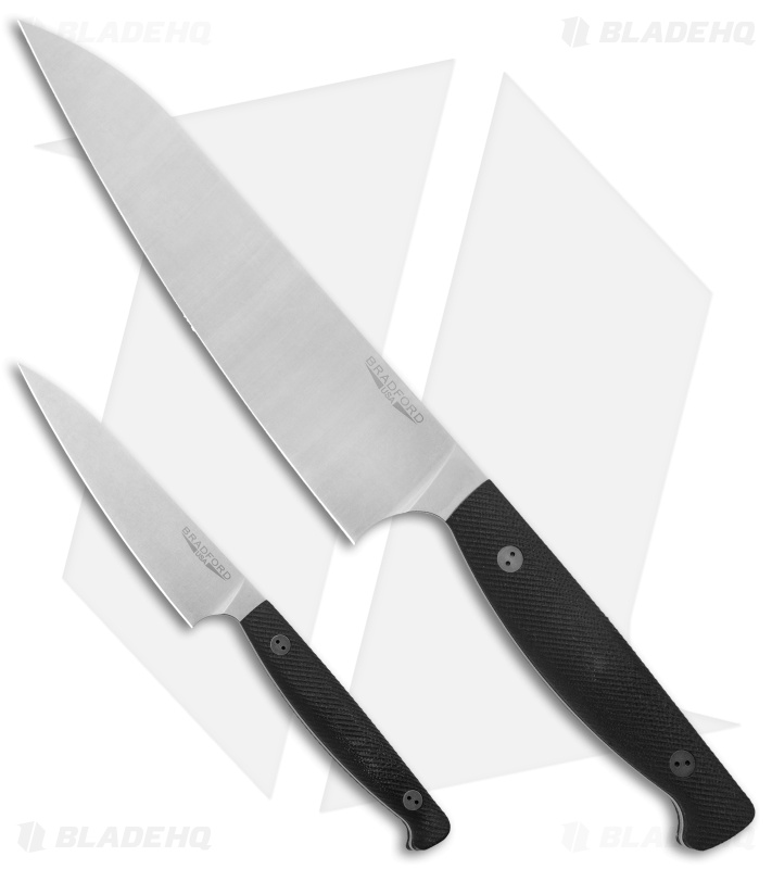 Bradford Knives 8" Chef Knife & Paring Knife Set Black G-10
