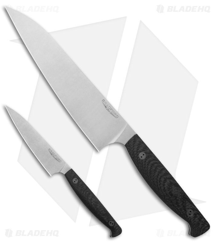 Bradford Knives 8" Chef Knife & Paring Knife Set Carbon Fiber