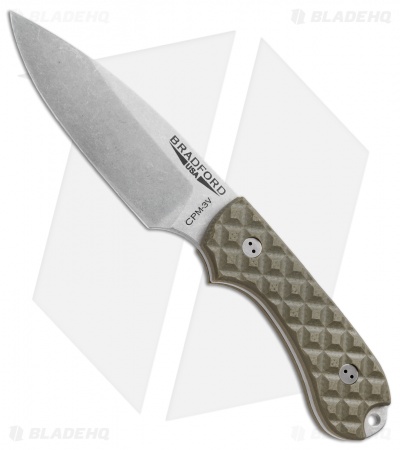 Bradford Knives Guardian3 Fixed Blade OD Green G-10 (CPM-3V Sabre SW)