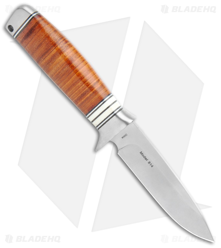 Browning Out Last Fixed Blade Knife Brown Leather (4" Satin)