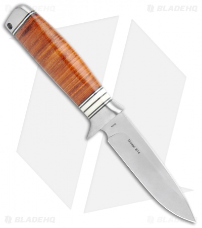 Browning Out Last Fixed Blade Knife Brown Leather (4" Satin)