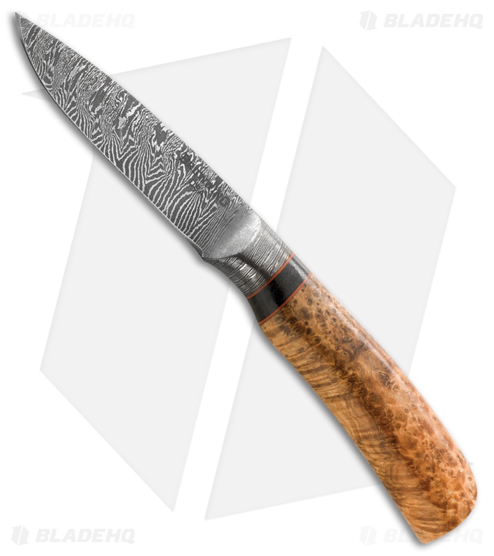 Browning Storm Front Fixed Blade Knife Black Ash (3.5" Damascus) 322219 