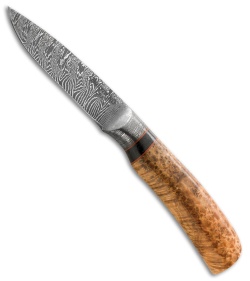 Browning Storm Front Fixed Blade Knife Black Ash (3.5" Damascus) 322219 