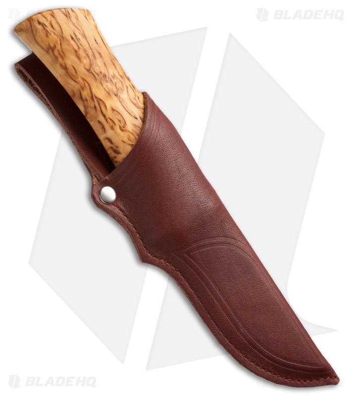 Brusletto Falken Fixed Blade Knife Birch Wood (3.5" Satin) Norway