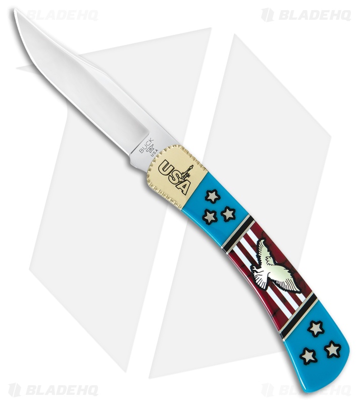 Buck 101 Let Freedom Ring Fixed Blade Knife Jasper/Turquoise (3.625" Satin)