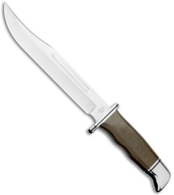 Buck 120 General Pro Bowie Knife Green Micarta (7.34" Satin) 0120GRS1-B