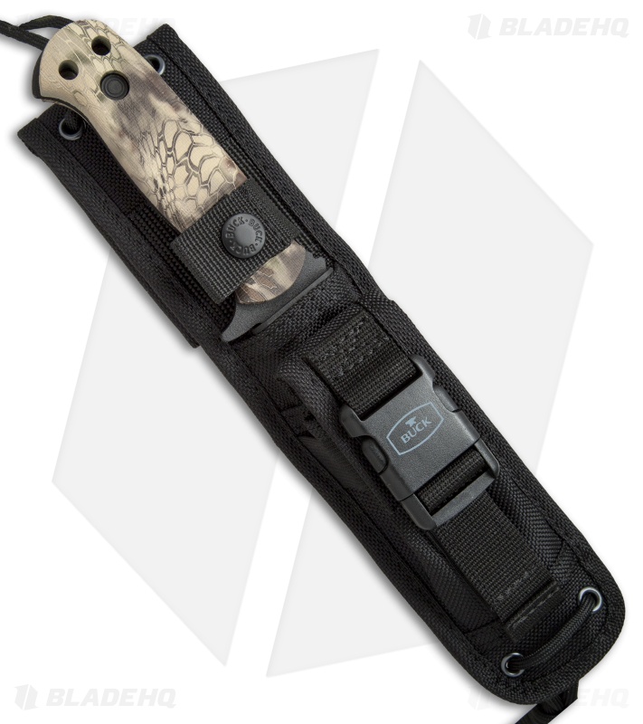 Buck 822 Sentry Fixed Blade Knife Kryptek Highlander (5" Black Serr)