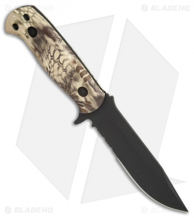 Buck 822 Sentry Fixed Blade Knife Kryptek Highlander (5" Black Serr)