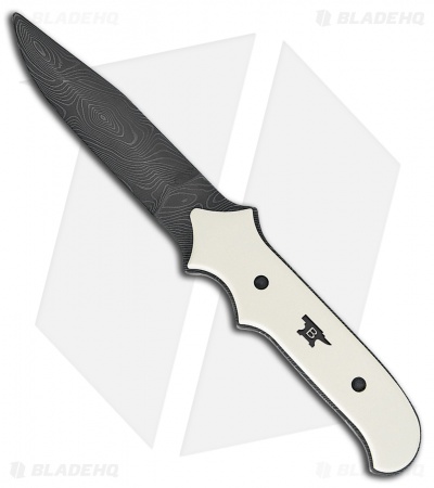 Buck 970 Carbon Dagger Fixed Blade Knife Ivory Micarta (4.25" Damascus) 