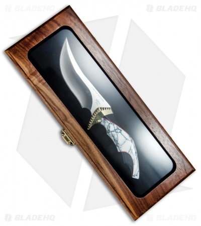 Buck Kalinga L.E. Legacy Fixed Blade White Turquoise/Buffalo Horn (4.8" Satin) 
