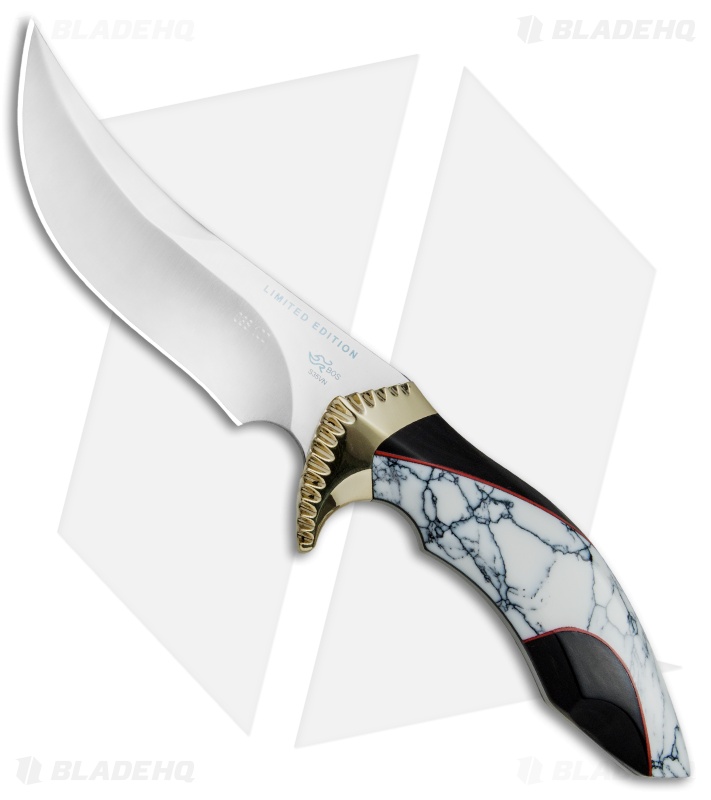 Buck Kalinga L.E. Legacy Fixed Blade White Turquoise/Buffalo Horn (4.8" Satin) 